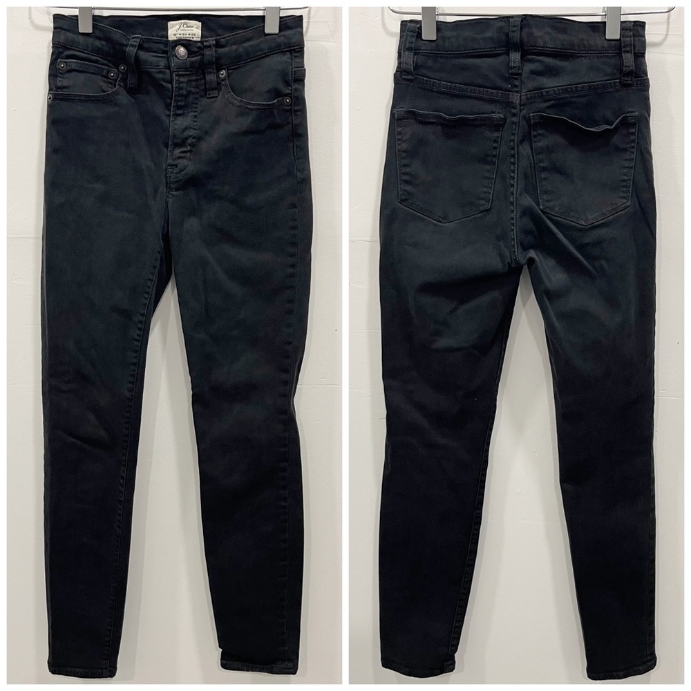 J. Crew 10” High Rise Toothpick Jeans Black Size 24